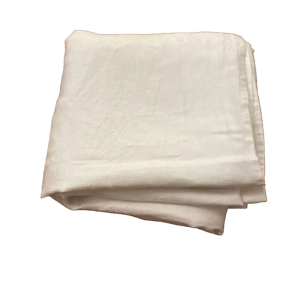 White Tablecloth Cotton Damask Formal Rectangle 69X64 Inches Holiday Tablescape